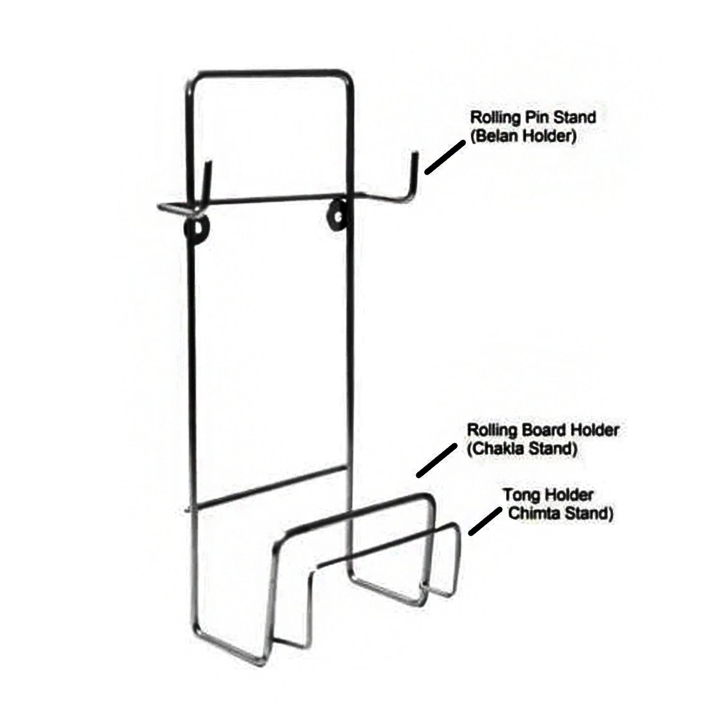 Chakla Belan Chimta Holder Silver Stainless Steel Multi-purpose Rack For Kitchen (1 Pc )